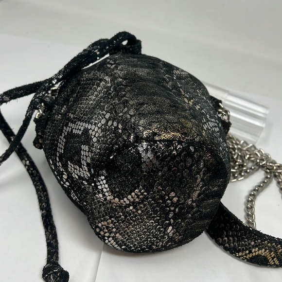 Posse Suede Metallic Drawstring Shoulder Bucket Bag - Picture 6 of 12